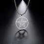 TEAMER Gold Silver Supernatural Star Pentagram Pentacle Pendant Necklace Wiccan Jewelry for Women Men