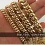 PY Bling Mens Miami Cuban Link Chain Choker 18k Solid Gold Plated Hip Hop Stainless Steel 10mm-14mm Thick Necklace/Bracelet