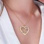 MyNameNecklace Personalized Custom Family Branch Tree Heart Necklace Made with Swarovski Crystals- Mother Day Jewelry Gift