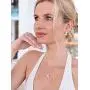 Mariell Cubic Zirconia & Ivory Pearl Wedding Necklace and Earrings Jewelry Set for Bridesmaids & Brides