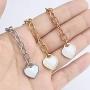 Link Bracelet Women,Adjustable Heart Link Bracelets Ladies Stainless Steel Bracelet for Girlfriend Birthday Mothers Day gifts