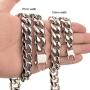 Hip Hop Mens Choker Stainless Steel Miami Chain Curb Cuban Link Rapper Necklace Jewelry with Tail