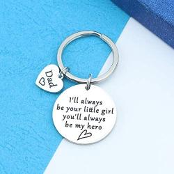 HN HNHB Your Little Girl My Hero Father Keychain Daughter Dad Gift Fathers Day Jewelry Gifts