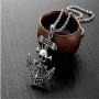 Skull Anchor Pendant Choker Necklace for Men Gothic Punk Crossbones Skeleton Heads Anchor Necklace Chain Fashion Jewelry