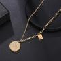 Dainty paperclip link chain necklace - gold tone necklace Y chain adjuatable necklace for Women，gift for sister,mother