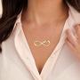U7 Personalized Necklace Choker Charm Initials Naming Jewelry Platinum / 18K Gold Custom Any Name/Her Name/Double Names/Infinity 4 Family or BFF Names, Chain 16''-18''