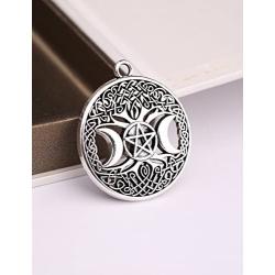 Pagan Triple Moon Goddess Pentacle Celtic Tree of Life Alloy Pendant for Jewelry Making
