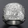 Trendsmax 316L Stainless Steel Signet Ring for Men Boys Carved Cross Crown Silver Tone Finger Ring Gothic Cool Size 8-13
