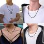 ChainsPro Waterproof Braided Leather Necklace Wax Rope Chain, Customize Available, 2/3mm Width, with Durable Snap Clasp, 16”18'' 20'' 22'' 24'' 26'' 28'' 30''-Send Gift Box