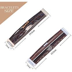 LOLIAS Women Multi-Layer Leather Wrap Bracelet Handmade Boho Tree of Life Wristband Braided Rope Cuff Bangle with Magnetic Buckle Jewelry 2 Pack