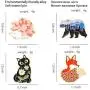 Gillna Cartoon Animal Enamel Pins Set Cute Plant Enamel Lapel Pin Badges for Clothes Bags Funny Hedgehog Fox Bear Cat Badges Brooches Jewelry Accessories