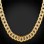 U7 Men Unisex Two-Tone Jewelry 6mm-9mm Wide Platinum & 18K Gold Plated Cuban Chain Necklace (18'',20'',22'',24'',26'',28'',30'')