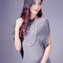 Merdia Elegant Women Lady Long White Sweater Created Pearl Necklace Beaded Necklace