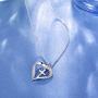 Van Chloe Heart Cross Necklace for Women 925 Sterling Silver Necklace Cubic Zirconia Diamond Pendant White Gold Plated Valentines Day Mothers Day Jewelry Gift for Women Girls
