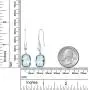Gem Stone King 925 Sterling Silver Simulated Aquamarine Dangle Earrings For Women (4.60 Cttw, 13X9MM Cushion Checkerboard Cut)