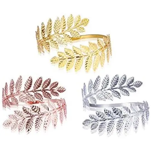 HUNO Fashion Swirl Leaf Upper Arm Bracelet Armlet Cuff Open Bangle Armband Adjustable Hammered Wrap Bangle for Women Girls Wedding Jewelry HUNO Fashion Swirl Leaf Upper Arm Bracelet Armlet Cuff Open Bangle Armband Adjustable Hammered Wrap Bangle for Women Girls Wedding Jewelry