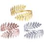 HUNO Fashion Swirl Leaf Upper Arm Bracelet Armlet Cuff Open Bangle Armband Adjustable Hammered Wrap Bangle for Women Girls Wedding Jewelry