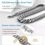 PROSTEEL Stainless Steel Cuban Chain Necklace, Silver/Gold/Black Tone, Nickel-Free, Hypoallergenic Necklace, W: 4.8mm-14mm, L: 14inch-30inch, Come Gift Box