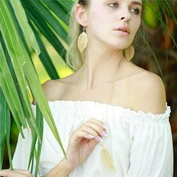 AUDREY RYAN Natural Leaf Pendant Necklace (30'' Long Chain) or Natural Leaf Earrings