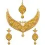 Bindhani Indian Jewelry Wedding Party Wear Bridal Bridemaids Crafted Golden Kundan Choker Necklace Earrings Tikka Set Designer Bollywood Style Jewellery Tika Set For Women