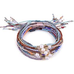 KELITCH 10 Pcs Tassels Friendship Bracelets New Stretch Bracelets Bangles Candy Wide Charm Bracelets