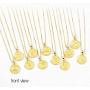 Bijoux et tou 18K Gold Plated Multi Layer Astrology Constellation Horoscope Zodiac Simple Double Side Pendant Necklace 15.5''-21''