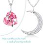 Sterling Silver Necklace for Women Teen Girls Pink Tourmaline Necklace I Love You to the Moon and Back Sterling Silver Citrine Jewelry