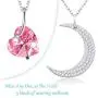Sterling Silver Necklace for Women Teen Girls Pink Tourmaline Necklace I Love You to the Moon and Back Sterling Silver Citrine Jewelry