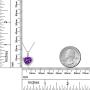 Gem Stone King Purple Amethyst and White Diamond 925 Sterling Silver Pendant Necklace 1.42 Ct Heart Shape with 18 Inch Silver Chain