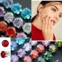 Spiritlele 12 Pairs Colors Crystal Flower Face Magnetic Clip Non Piercing Earrings Set Unisex Spiritlele 12 Pairs Colors Crystal Flower Face Magnetic Clip Non Piercing Earrings Set Unisex