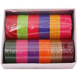 SANARA Indian Traditional Bollywood Gorgeous 144 pcs 12 color bangle box set Bollywood Indian women wedding wear bangle set