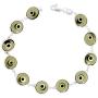 Sterling Silver Evil Eye Bracelet for Women and Girls 10 mm Glass Eyes Available in All Colors 7 inch