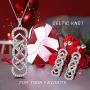 Aurora Tears 925 Sterling Silver Cletic Knot Bar Jewelry Women Irish Celtic Knot Pendant Earring Good Luck Protective Jewelry