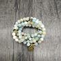 Self-Discovery 108 Natural Beads Japa Mala Yoga Wrap Bracelet Necklace with Lotus Seed Charm for Prayer