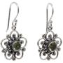 NOVICA 925 Sterling Silver and Peridot Flower Dangle Earrings, Natures Gift