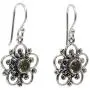 NOVICA 925 Sterling Silver and Peridot Flower Dangle Earrings, Natures Gift NOVICA 925 Sterling Silver and Peridot Flower Dangle Earrings, Natures Gift