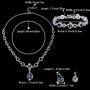 BriLove Womens Wedding Bridal Crystal Infinity Figure 8 Teardrop Y-Necklace Bracelet Earrings Set