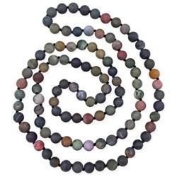 MGR MY GEMS ROCK! 36 Inch 7-8MM Matte Finnish Genuine Semi-Precious Stone Endless Infinity Long Beaded Strand Necklace.
