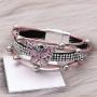 Lovglisten Snap Charms Bracelet Bangle Jewelry PU Braid Snap Button Jewelry