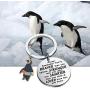 WSNANG Penguin Gifts Keychain Inspirational Penguin Gifts for Penguin Lovers You are Braver Stronger Smarter Than You Think Keychain Penguin Lover Gift Friends Gifts