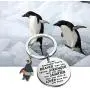 WSNANG Penguin Gifts Keychain Inspirational Penguin Gifts for Penguin Lovers You are Braver Stronger Smarter Than You Think Keychain Penguin Lover Gift Friends Gifts