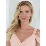 Mariell 14K Rose Gold Plated Cubic Zirconia Wedding Necklace & Earrings Bridal Jewelry Set for Brides