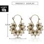 6 Pairs Vintage Mandala Flower Gypsy Drop Dangle Statement Earrings for Women Boho Retro Tribal Hollow Earrings Jewelry Set