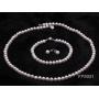 JYX Pearl White Freshwater Pearl Necklace Bracelet and Earrings Set Pearl Jewellery Set AA + 5-6mm