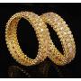 SANARA Ethnic Indian Bollywood Gold Plated Traditional Reverse AD Stone Bangle Bracelet Set Women Wedding Jewelry