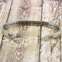 Memorial Gifts for Women In Memory of Loved One Mom Dad Remembrance Jewelry Sympathy Bracelet I Have A Guardian Angel in Heaven I Call Him