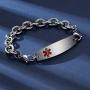 mnmhope Free Engraving Medical Alert Bracelets for Women and Men Stainless Steel Interchangeable Chain 7.5-9'' Adjustable