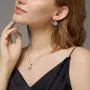 BAMOER 18K Rose Gold Plated Cubic Zirconia Snowflake Lever Back Earrings Necklace Set for Women CZ Jewelry Set BAMOER 18K Rose Gold Plated Cubic Zirconia Snowflake Lever Back Earrings Necklace Set for Women CZ Jewelry Set