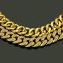 LadayPoa Tide Mens 24K Gold Plated Solid Stainless Steel Chain Iced Out Thick Miami Cuban Link Chain Necklace Hip Hop Jewelry 18,20,24Inch