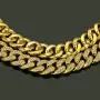 LadayPoa Tide Mens 24K Gold Plated Solid Stainless Steel Chain Iced Out Thick Miami Cuban Link Chain Necklace Hip Hop Jewelry 18,20,24Inch